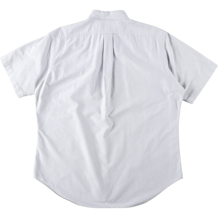 Ralph Lauren Classic Fit short sleeve button down striped shirt, men's size L cotton white type Vintage Second Hand