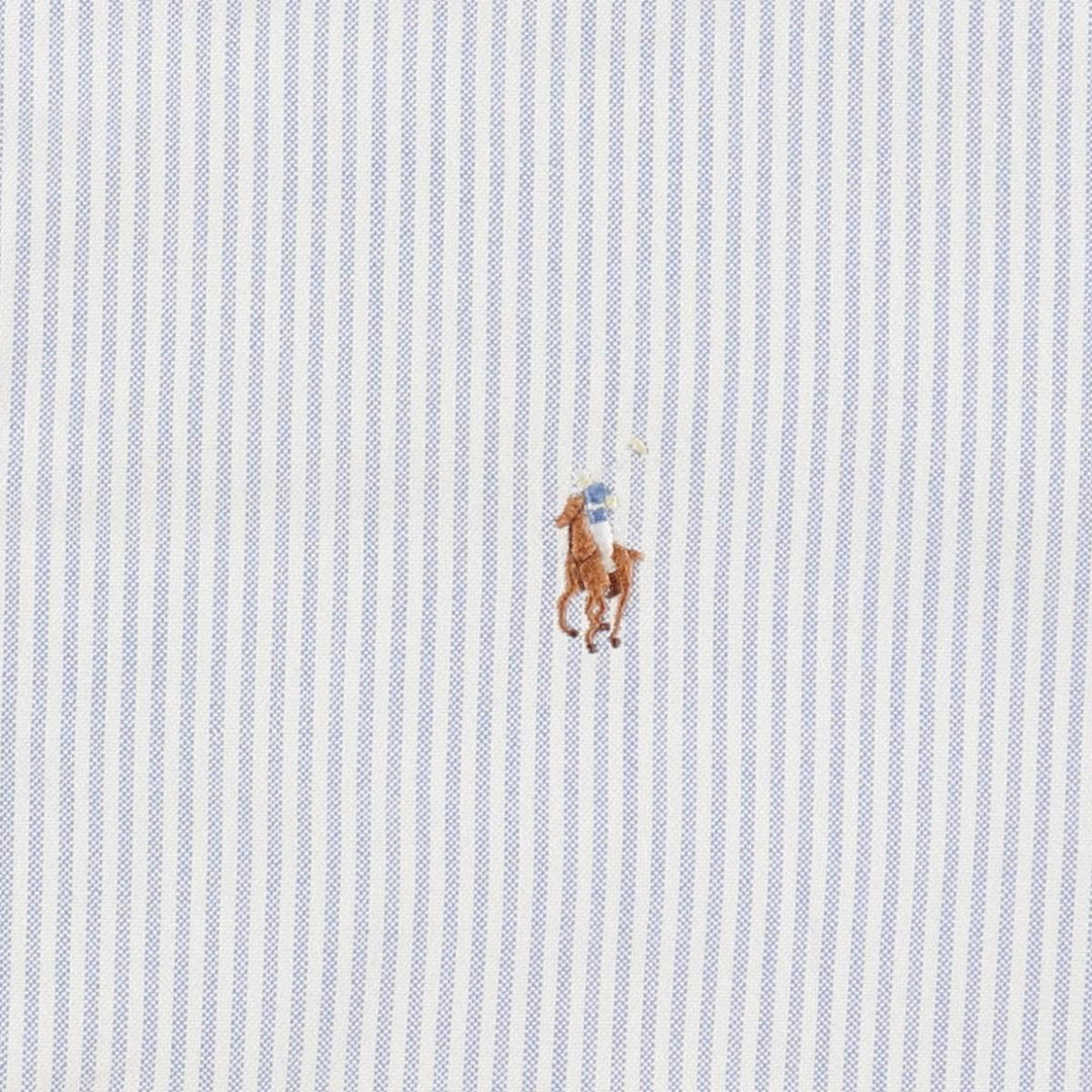 Ralph Lauren Classic Fit short sleeve button down striped shirt, men's size L cotton white type Vintage Second Hand