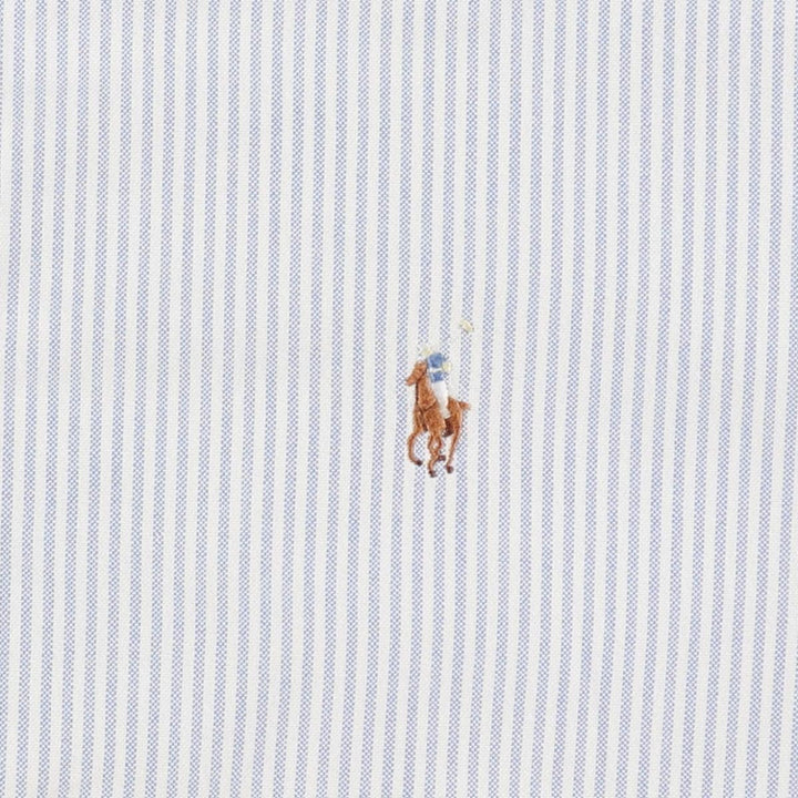 Ralph Lauren Classic Fit short sleeve button down striped shirt, men's size L cotton white type Vintage Second Hand
