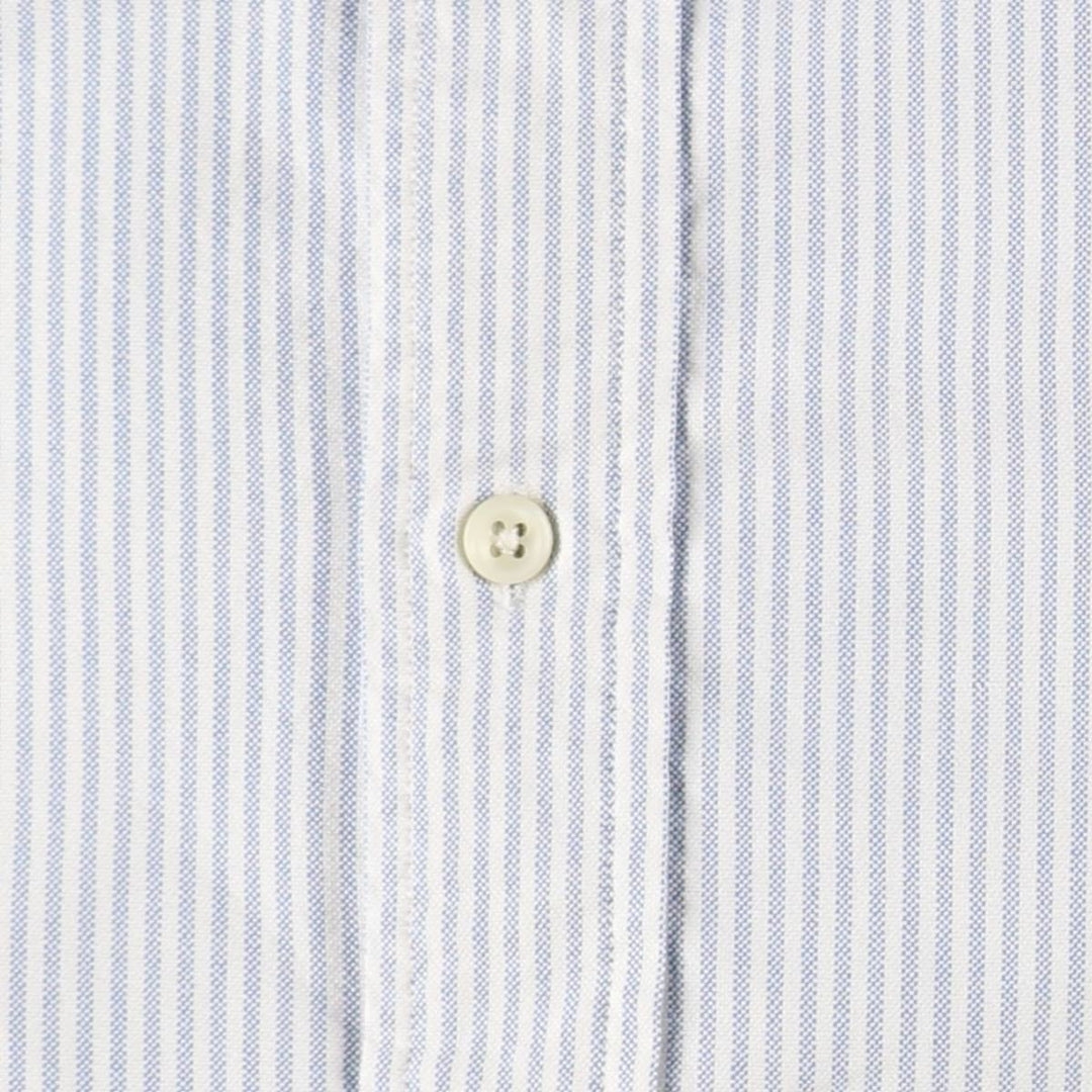 Ralph Lauren Classic Fit short sleeve button down striped shirt, men's size L cotton white type Vintage Second Hand