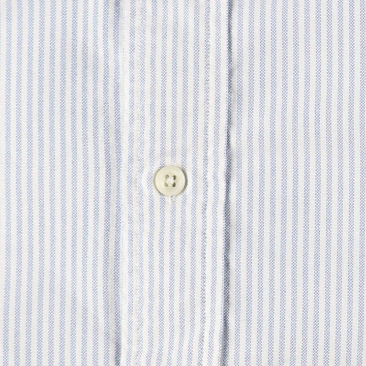 Ralph Lauren Classic Fit short sleeve button down striped shirt, men's size L cotton white type Vintage Second Hand