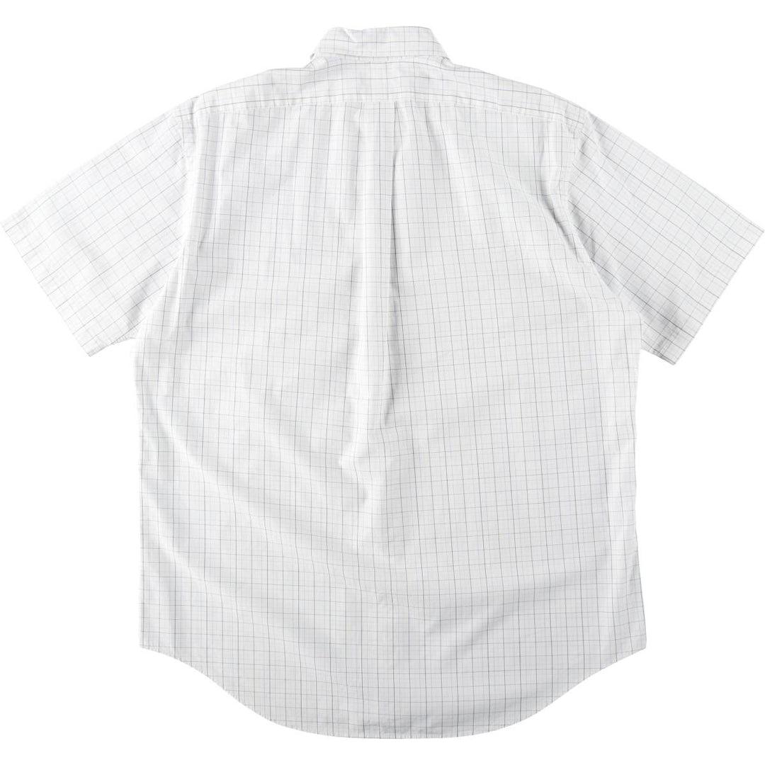 Ralph Lauren Classic Fit Short Sleeve Button Down Check Shirt Men's Size L cotton white type Vintage Second Hand
