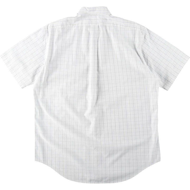 Ralph Lauren Classic Fit Short Sleeve Button Down Check Shirt Men's Size L cotton white type Vintage Second Hand