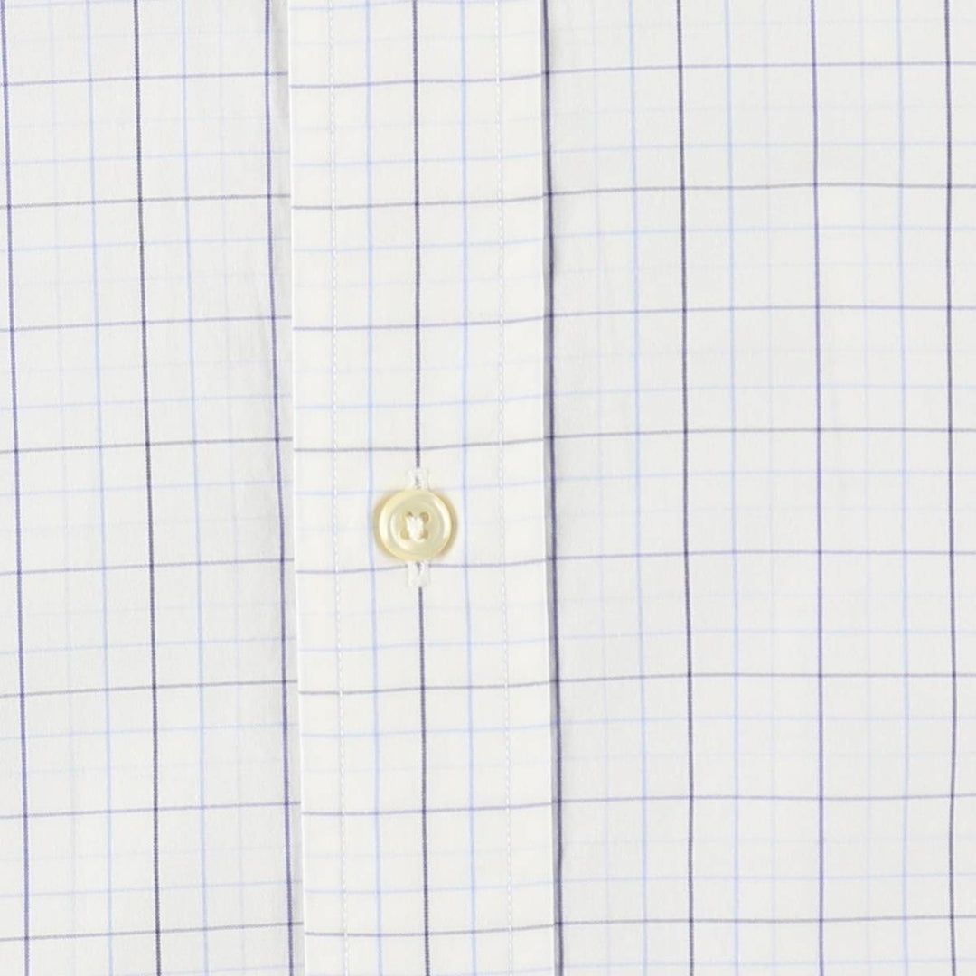 Ralph Lauren Classic Fit Short Sleeve Button Down Check Shirt Men's Size L cotton white type Vintage Second Hand