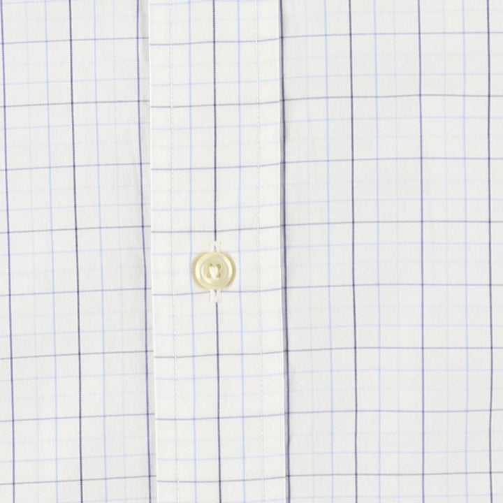 Ralph Lauren Classic Fit Short Sleeve Button Down Check Shirt Men's Size L cotton white type Vintage Second Hand