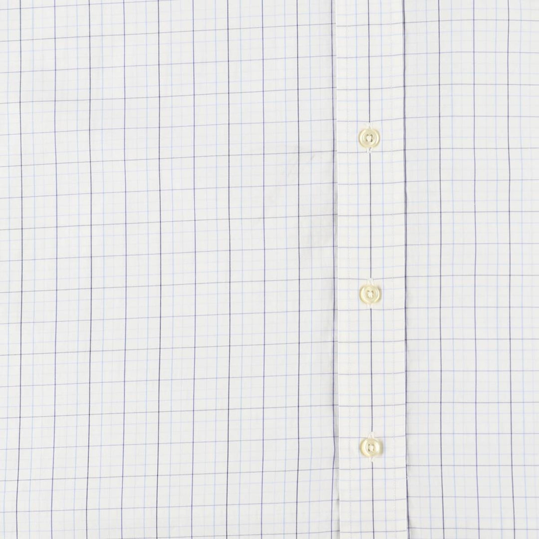 Ralph Lauren Classic Fit Short Sleeve Button Down Check Shirt Men's Size L cotton white type Vintage Second Hand