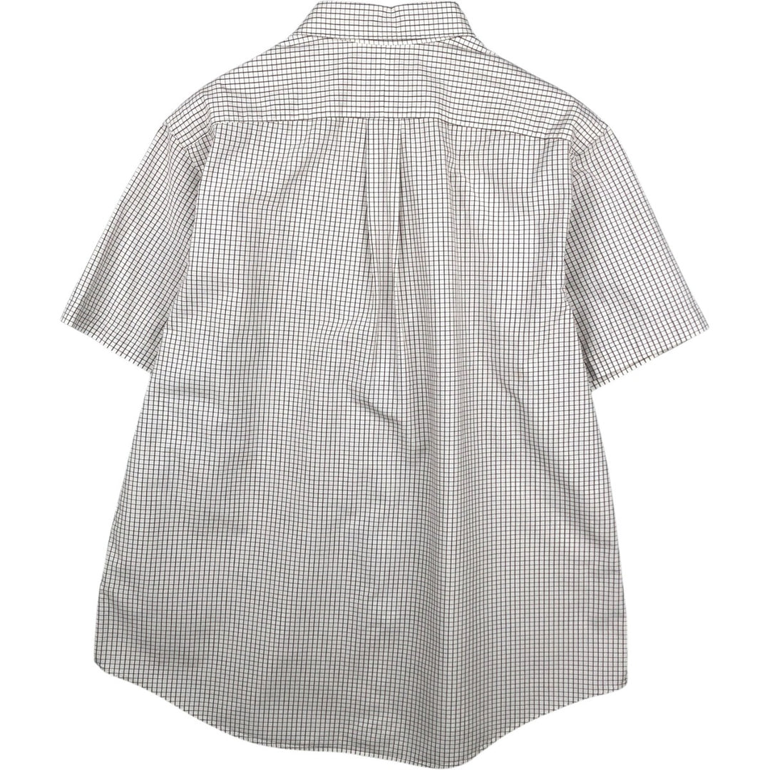 Ralph Lauren CUSTOM FIT short sleeve button down check shirt men's XL size cotton white type Vintage Second Hand