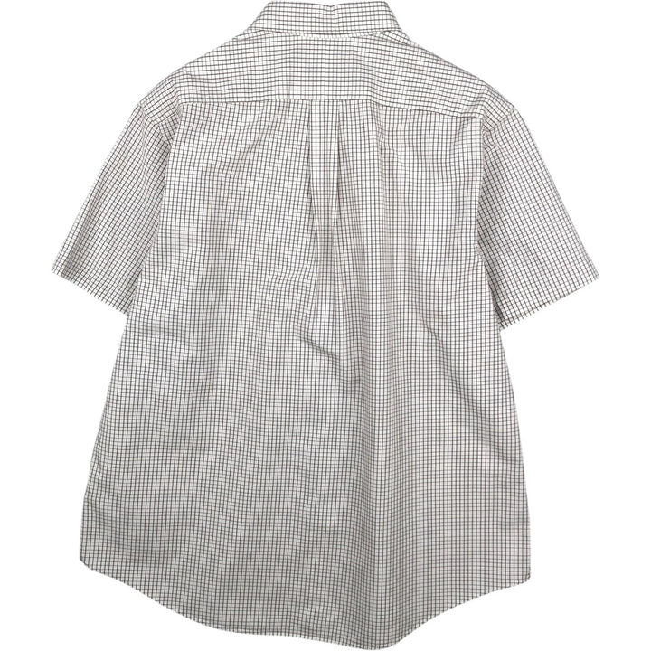 Ralph Lauren CUSTOM FIT short sleeve button down check shirt men's XL size cotton white type Vintage Second Hand