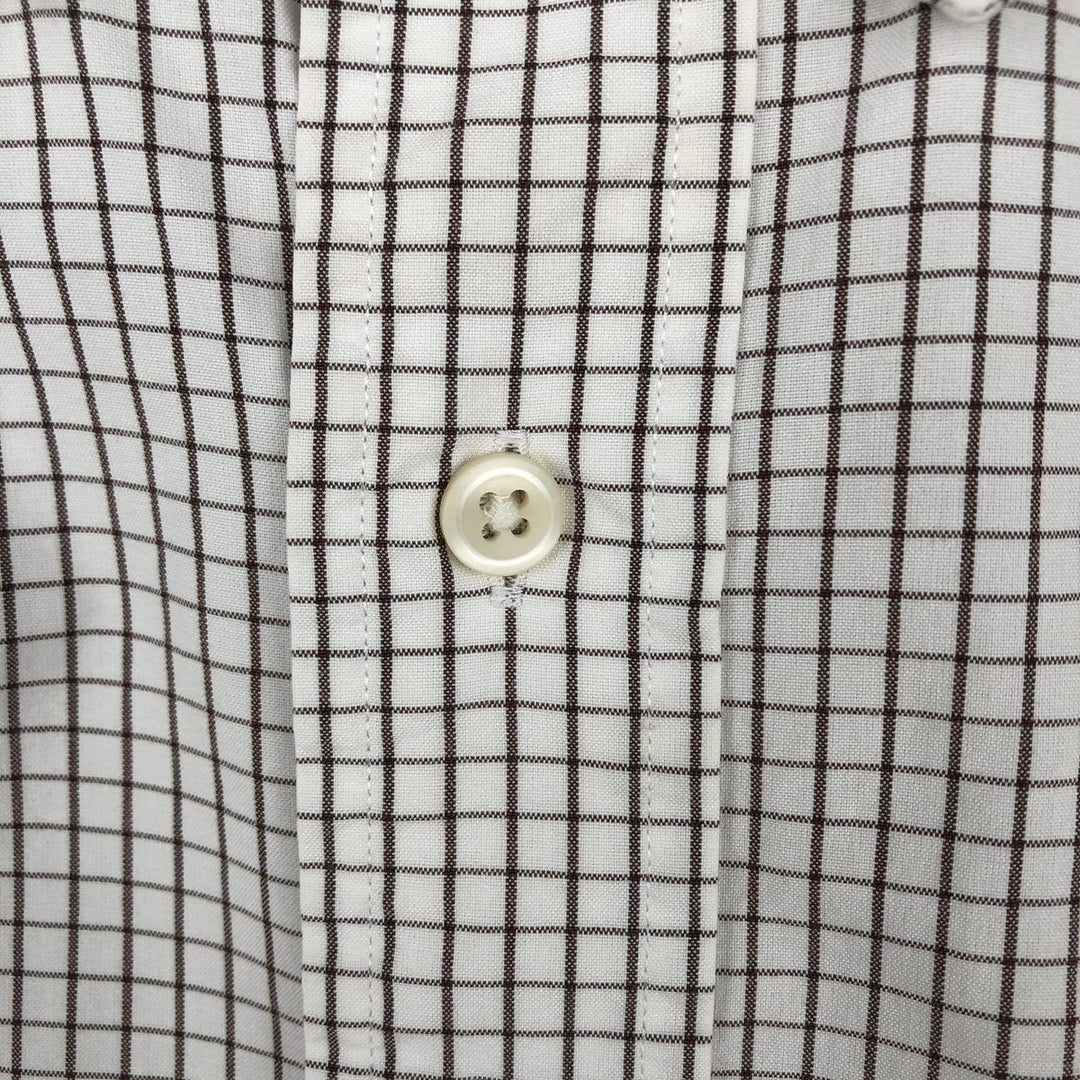 Ralph Lauren CUSTOM FIT short sleeve button down check shirt men's XL size cotton white type Vintage Second Hand