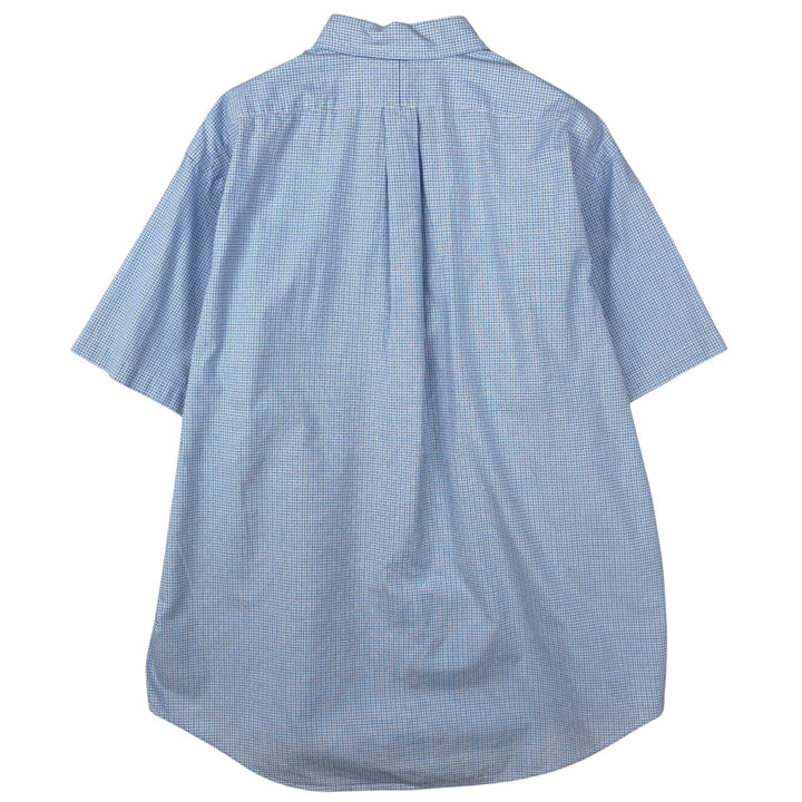 Ralph Lauren Classic Fit Short Sleeve Button Down Check Shirt Men's XL cotton Blue type light blue Vintage Second Hand