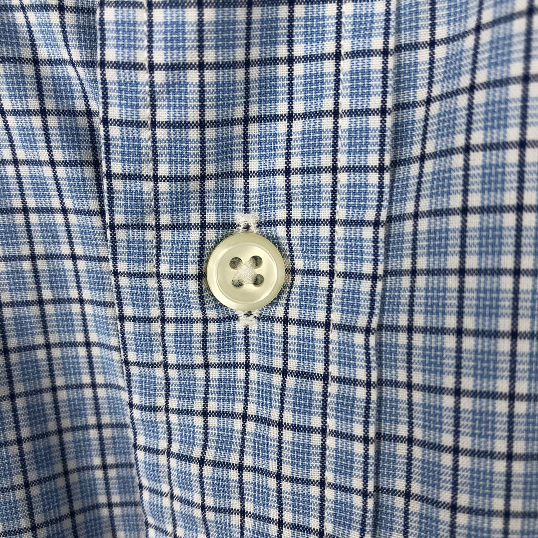 Ralph Lauren Classic Fit Short Sleeve Button Down Check Shirt Men's XL cotton Blue type light blue Vintage Second Hand