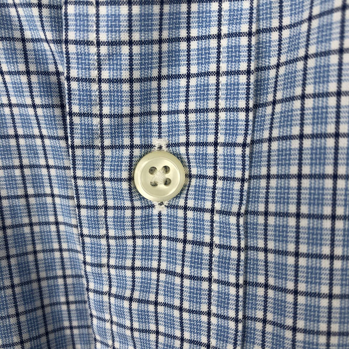 Ralph Lauren Classic Fit Short Sleeve Button Down Check Shirt Men's XL cotton Blue type light blue Vintage Second Hand