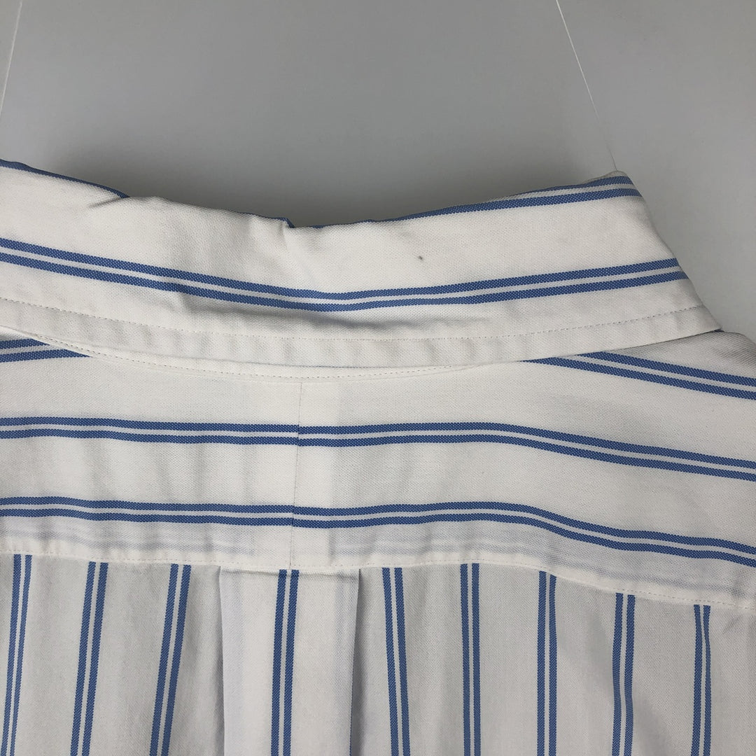 Ralph Lauren Classic Fit short sleeve button down striped shirt, men's XL size cotton white type Vintage Second Hand