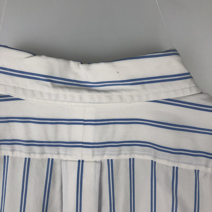 Ralph Lauren Classic Fit short sleeve button down striped shirt, men's XL size cotton white type Vintage Second Hand
