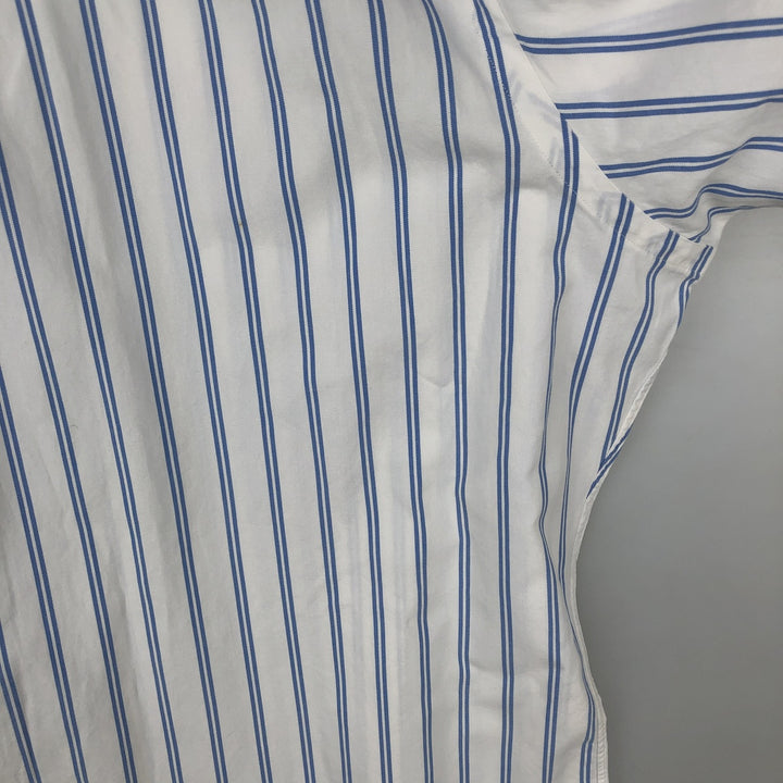 Ralph Lauren Classic Fit short sleeve button down striped shirt, men's XL size cotton white type Vintage Second Hand
