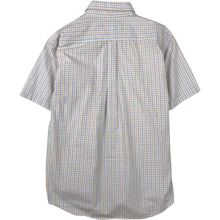Ralph Lauren POLO by Ralph Lauren YARMOUTH Short-Sleeve Button-Down Check Shirt, Men's Size M (approx.) cotton white type Vintage Second Hand