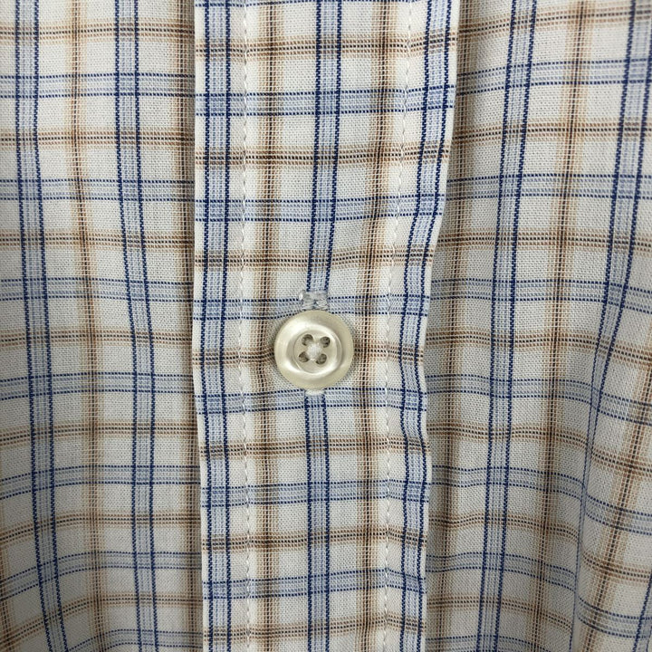 Ralph Lauren POLO by Ralph Lauren YARMOUTH Short-Sleeve Button-Down Check Shirt, Men's Size M (approx.) cotton white type Vintage Second Hand
