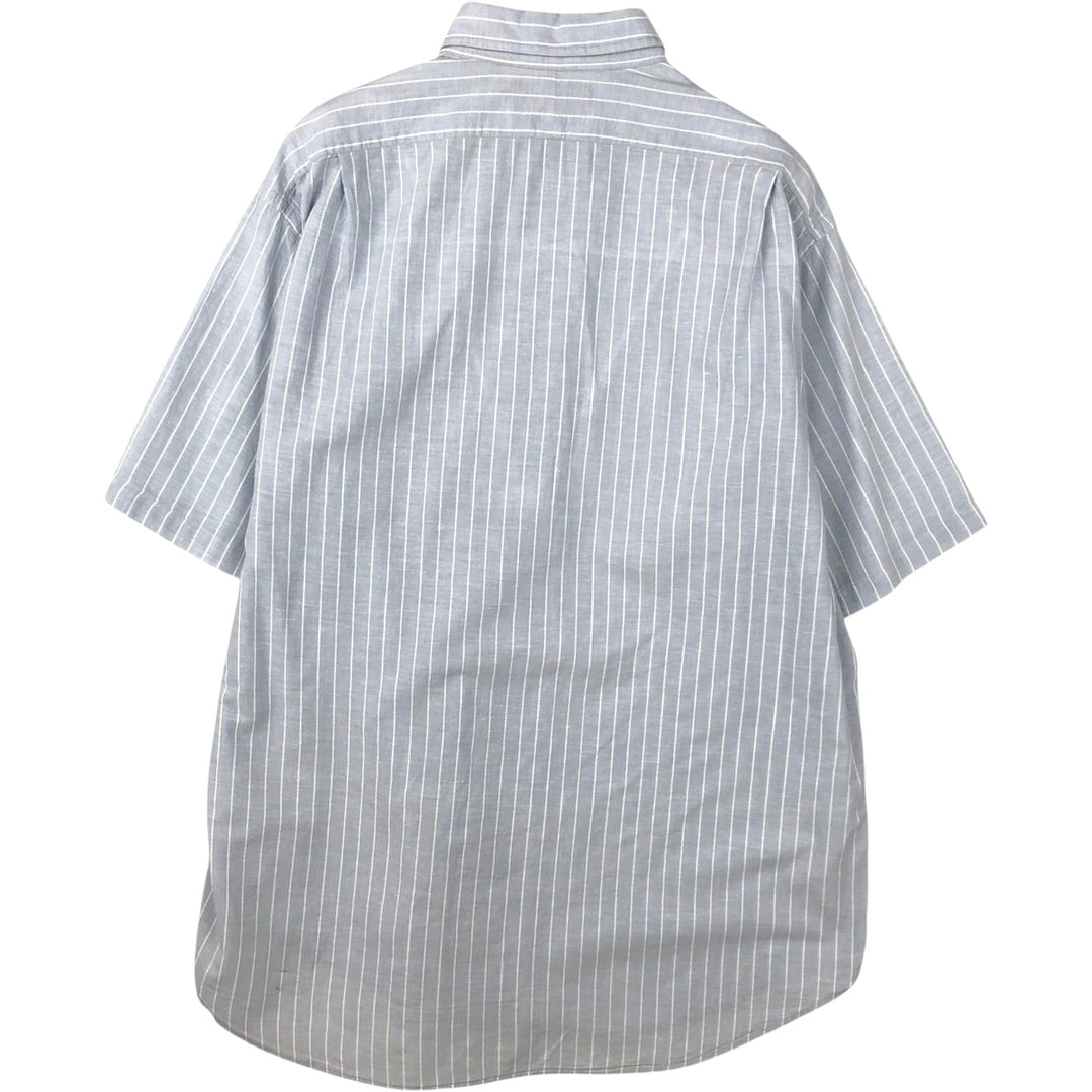 Ralph Lauren POLO by Ralph Lauren LOWELL SPORT Short-Sleeve Striped Shirt, Men's Size L (approx.) cotton pale white type Vintage Second Hand
