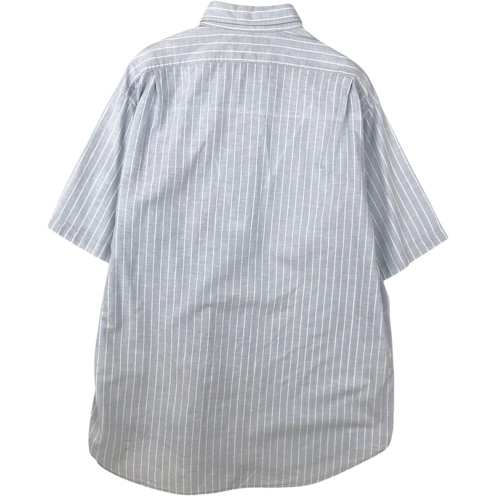 Ralph Lauren POLO by Ralph Lauren LOWELL SPORT Short-Sleeve Striped Shirt, Men's Size L (approx.) cotton pale white type Vintage Second Hand