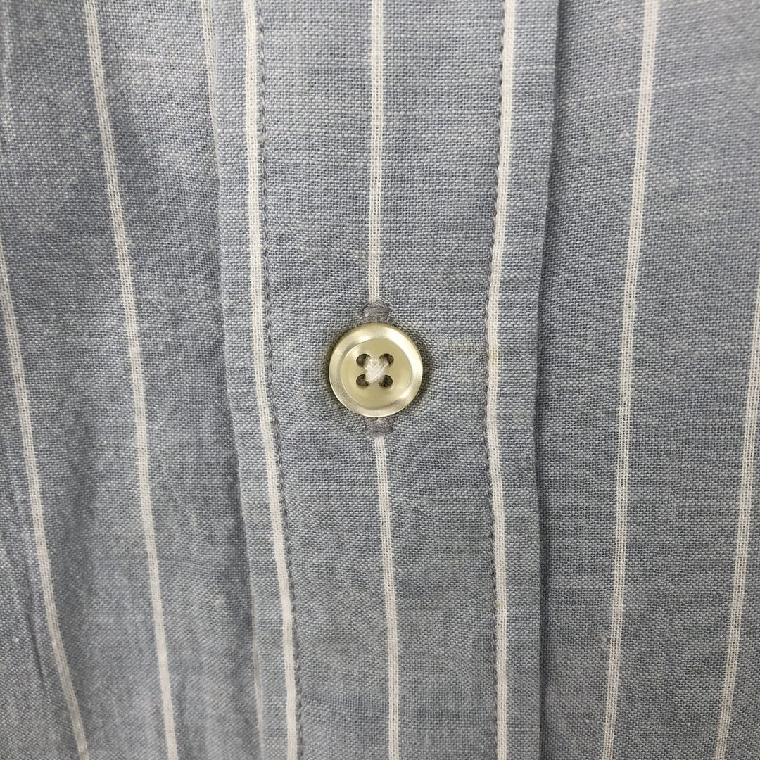 Ralph Lauren POLO by Ralph Lauren LOWELL SPORT Short-Sleeve Striped Shirt, Men's Size L (approx.) cotton pale white type Vintage Second Hand