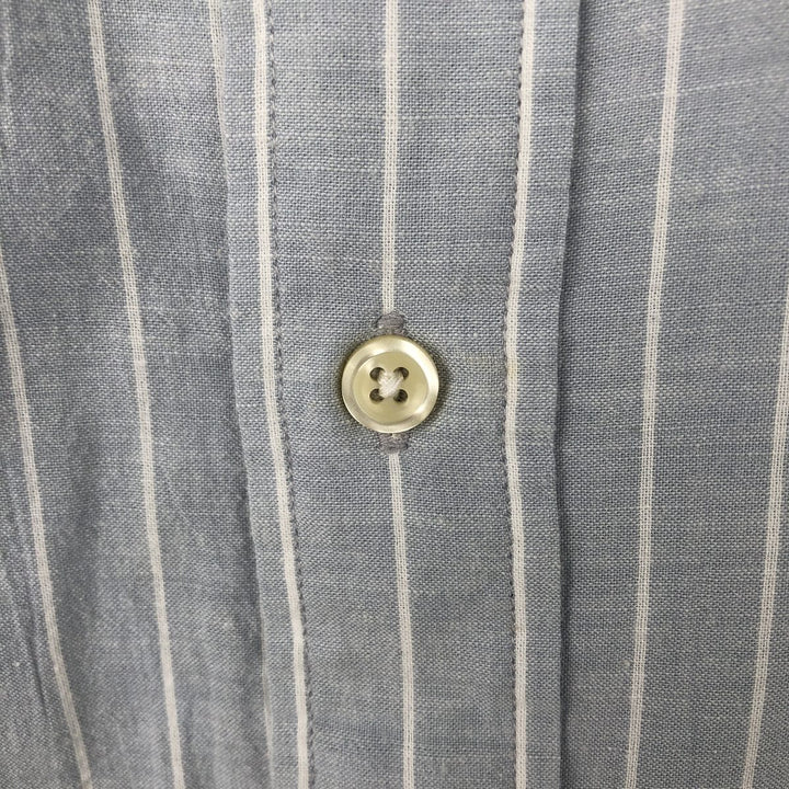 Ralph Lauren POLO by Ralph Lauren LOWELL SPORT Short-Sleeve Striped Shirt, Men's Size L (approx.) cotton pale white type Vintage Second Hand