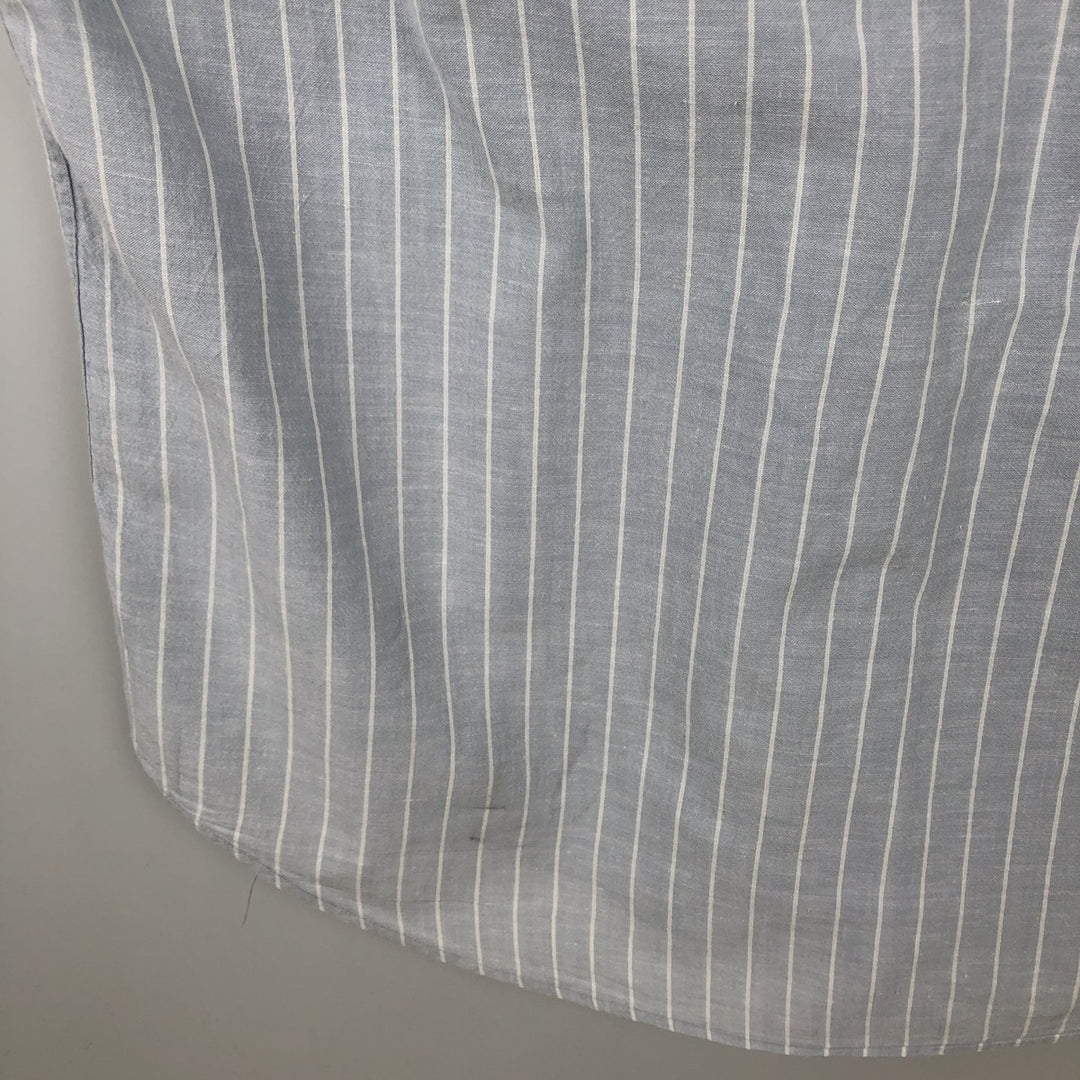 Ralph Lauren POLO by Ralph Lauren LOWELL SPORT Short-Sleeve Striped Shirt, Men's Size L (approx.) cotton pale white type Vintage Second Hand