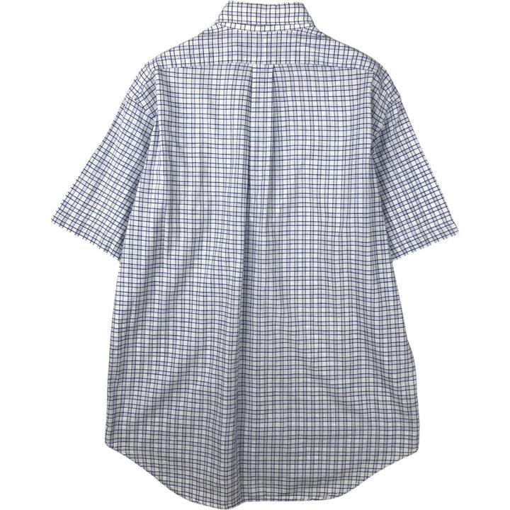 Ralph Lauren BLAKE short sleeve button down check shirt, men's size M cotton white type Vintage Second Hand