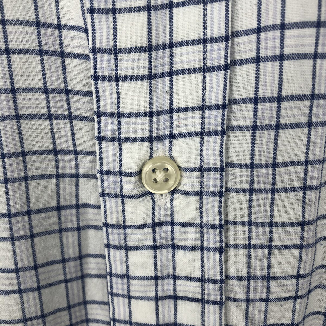 Ralph Lauren BLAKE short sleeve button down check shirt, men's size M cotton white type Vintage Second Hand