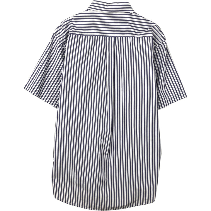 Ralph Lauren POLO by Ralph Lauren CUSTOM FIT Short-Sleeve Button-Down Striped Shirt, Men's Size XL (approx.) cotton white type Vintage Second Hand