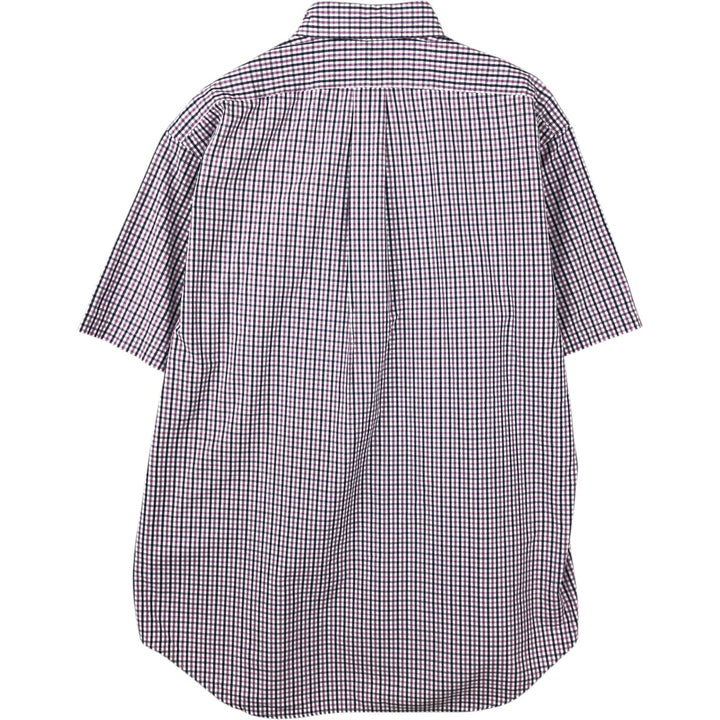Ralph Lauren RALPH LAUREN GOLF TILDEN Gingham Check Short-Sleeve Button-Down Check Shirt, Men's Size M (approx.) cotton white type Vintage Second Hand