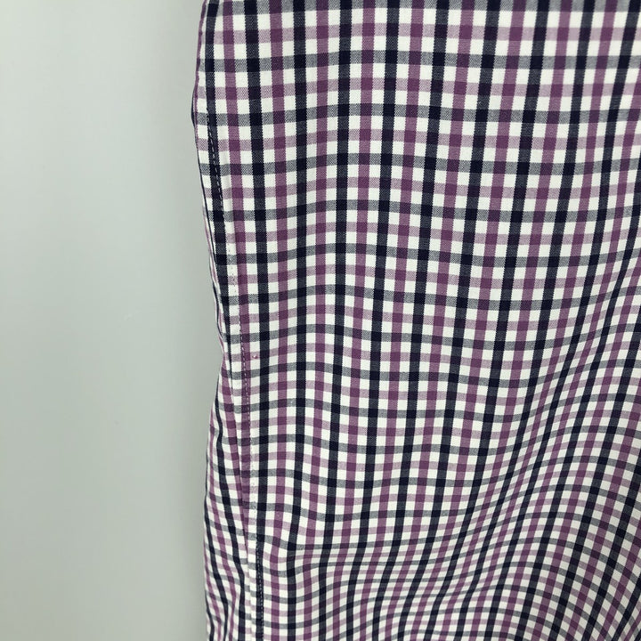 Ralph Lauren RALPH LAUREN GOLF TILDEN Gingham Check Short-Sleeve Button-Down Check Shirt, Men's Size M (approx.) cotton white type Vintage Second Hand