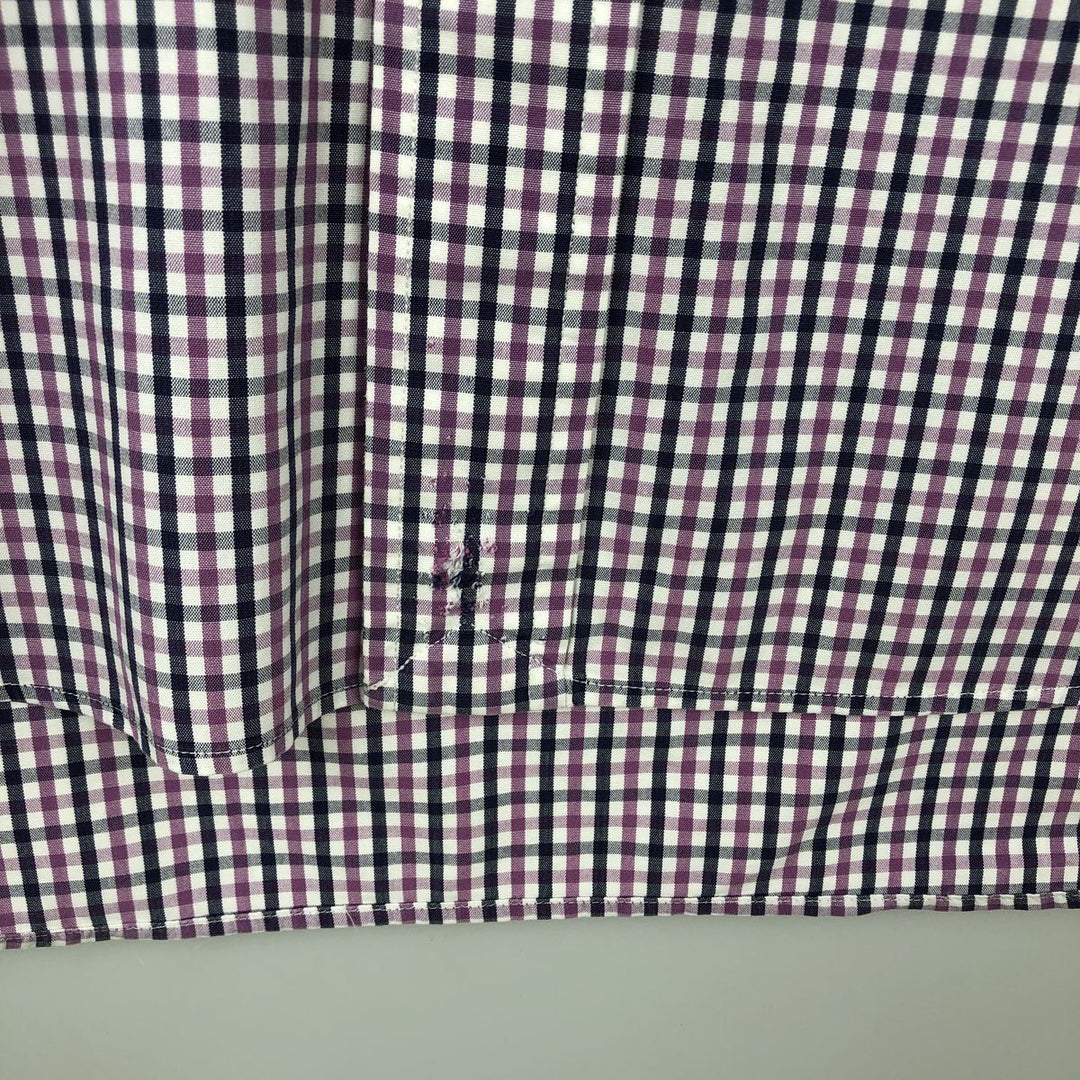 Ralph Lauren RALPH LAUREN GOLF TILDEN Gingham Check Short-Sleeve Button-Down Check Shirt, Men's Size M (approx.) cotton white type Vintage Second Hand