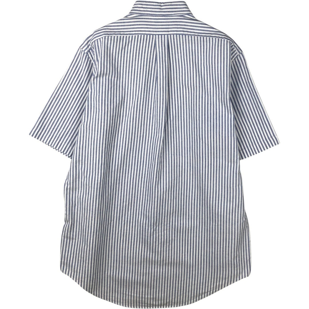 Ralph Lauren short sleeve button down striped shirt, men's size L cotton white type Vintage Second Hand