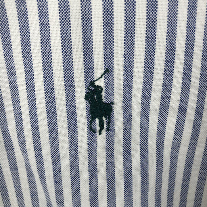 Ralph Lauren short sleeve button down striped shirt, men's size L cotton white type Vintage Second Hand