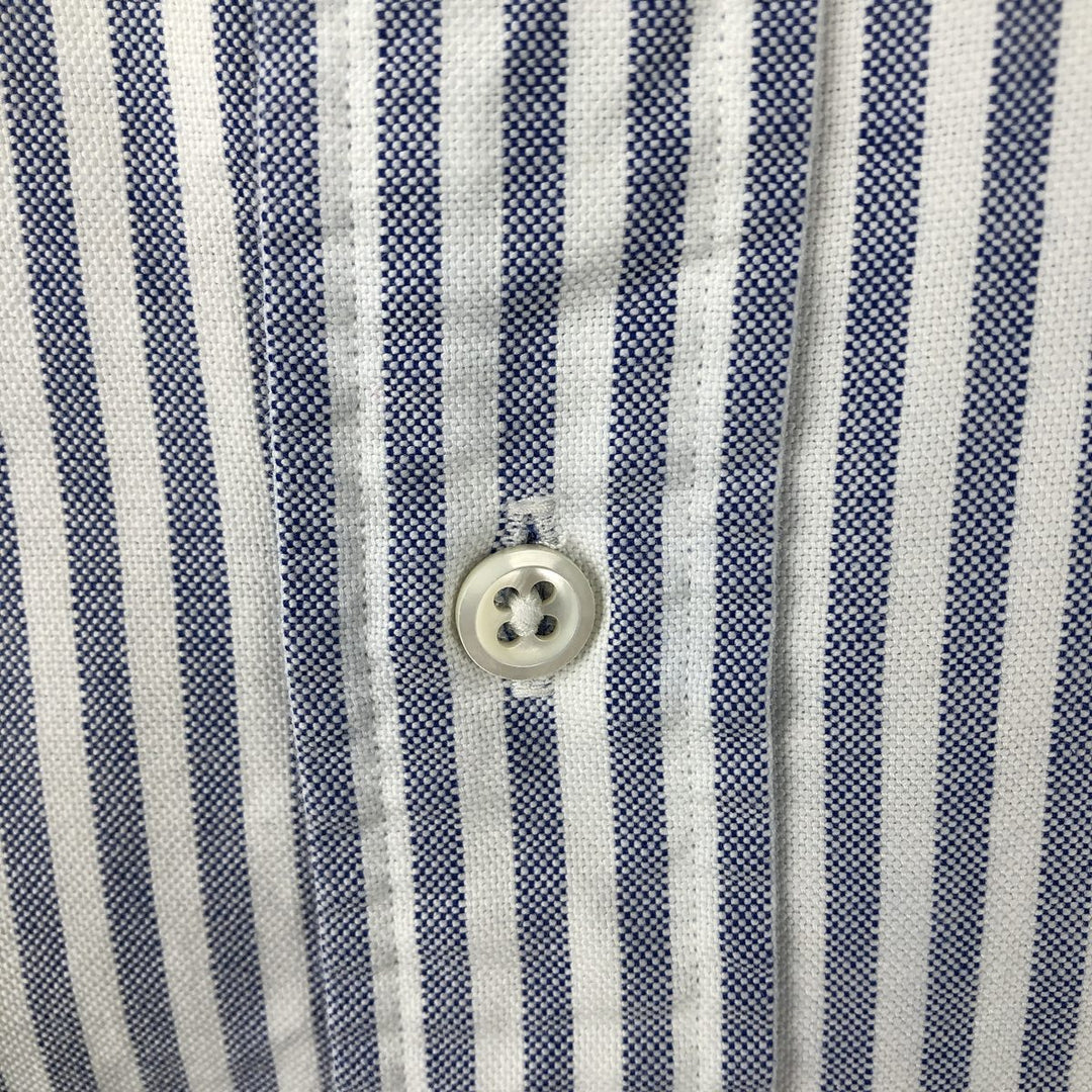 Ralph Lauren short sleeve button down striped shirt, men's size L cotton white type Vintage Second Hand