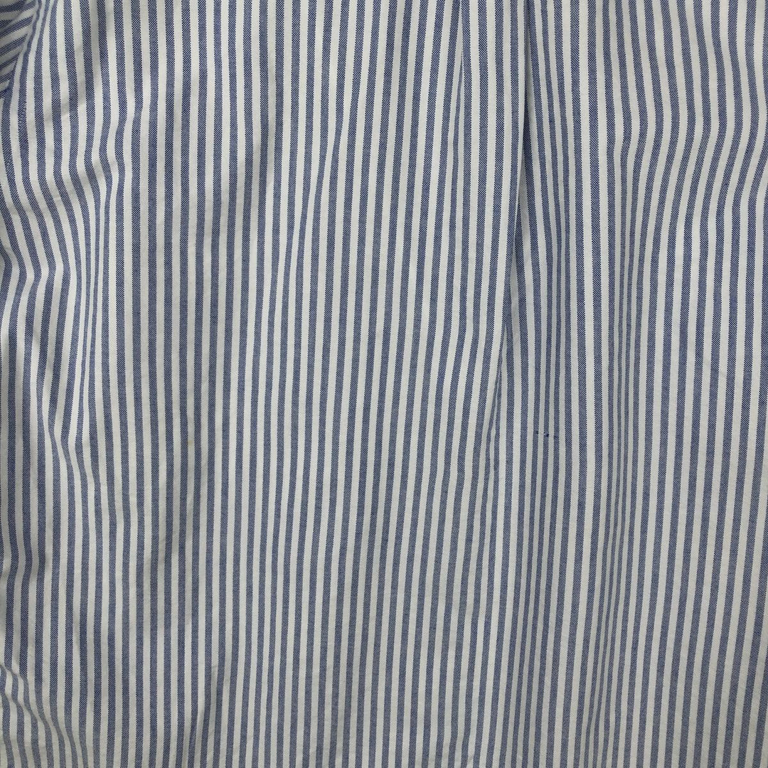 Ralph Lauren short sleeve button down striped shirt, men's size L cotton white type Vintage Second Hand