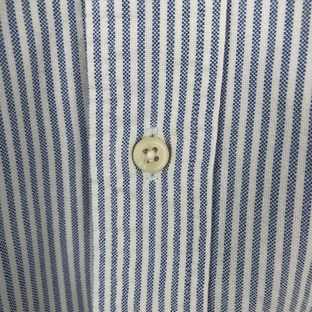 Ralph Lauren Classic Fit short sleeve button down striped shirt, men's XL size cotton white type Vintage Second Hand