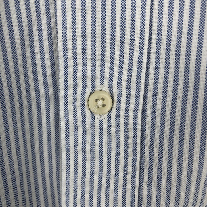 Ralph Lauren Classic Fit short sleeve button down striped shirt, men's XL size cotton white type Vintage Second Hand