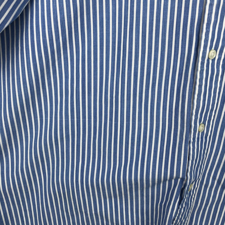 Ralph Lauren short sleeve button down striped shirt, men's size L cotton Blue type light blue Vintage Second Hand