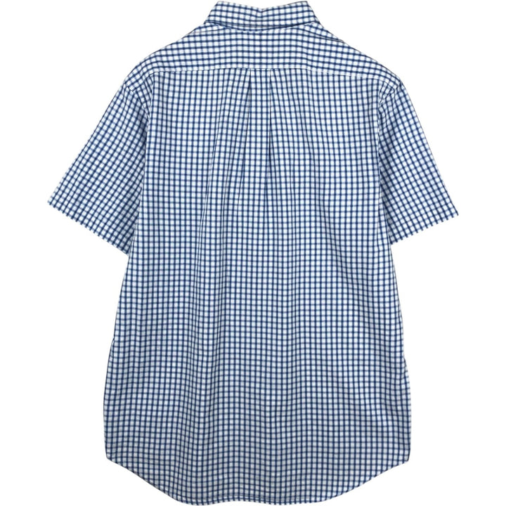 Ralph Lauren short sleeve button down check shirt, men's size L cotton white type Vintage Second Hand