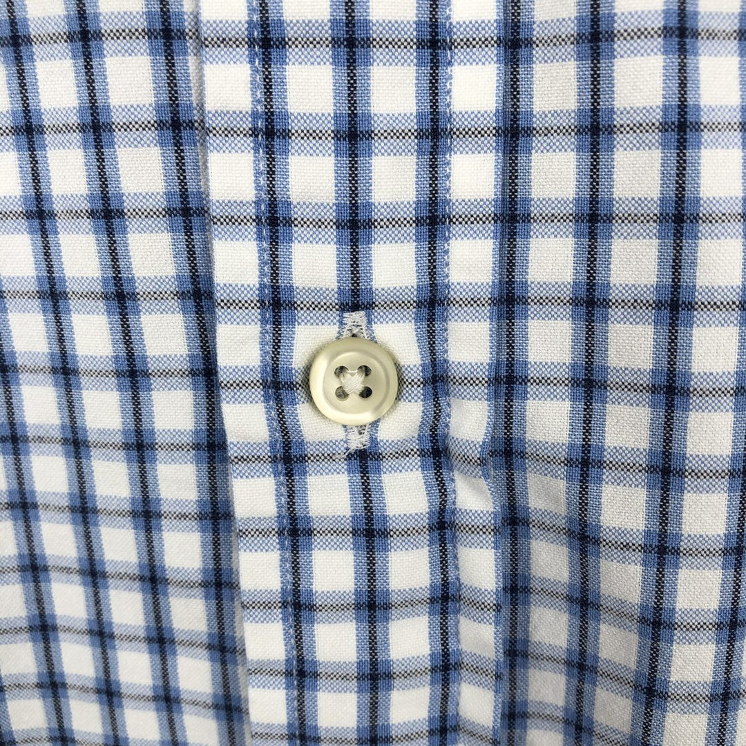 Ralph Lauren short sleeve button down check shirt, men's size L cotton white type Vintage Second Hand