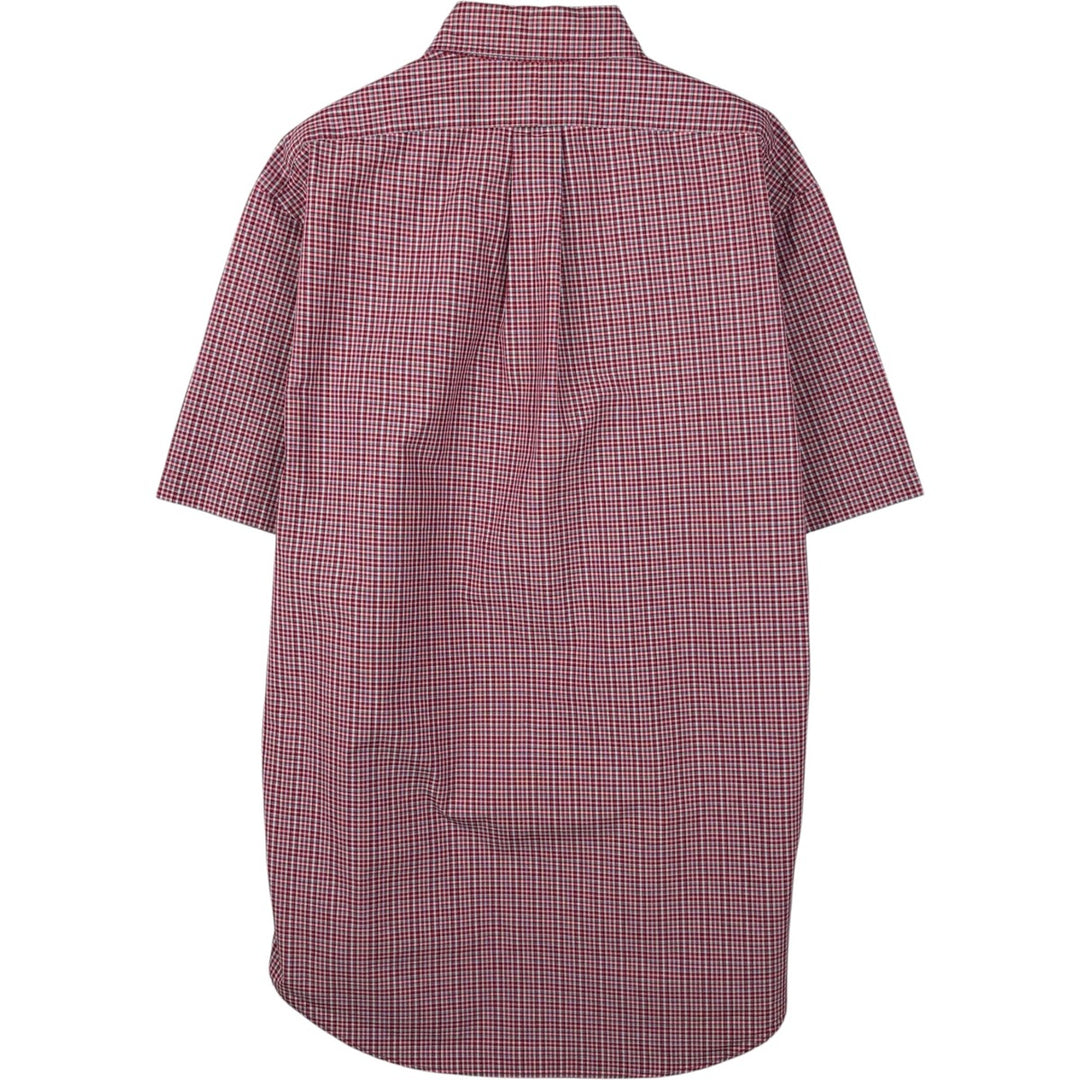 Ralph Lauren Classic Fit short sleeve button down check shirt, men's size M cotton red type Vintage Second Hand