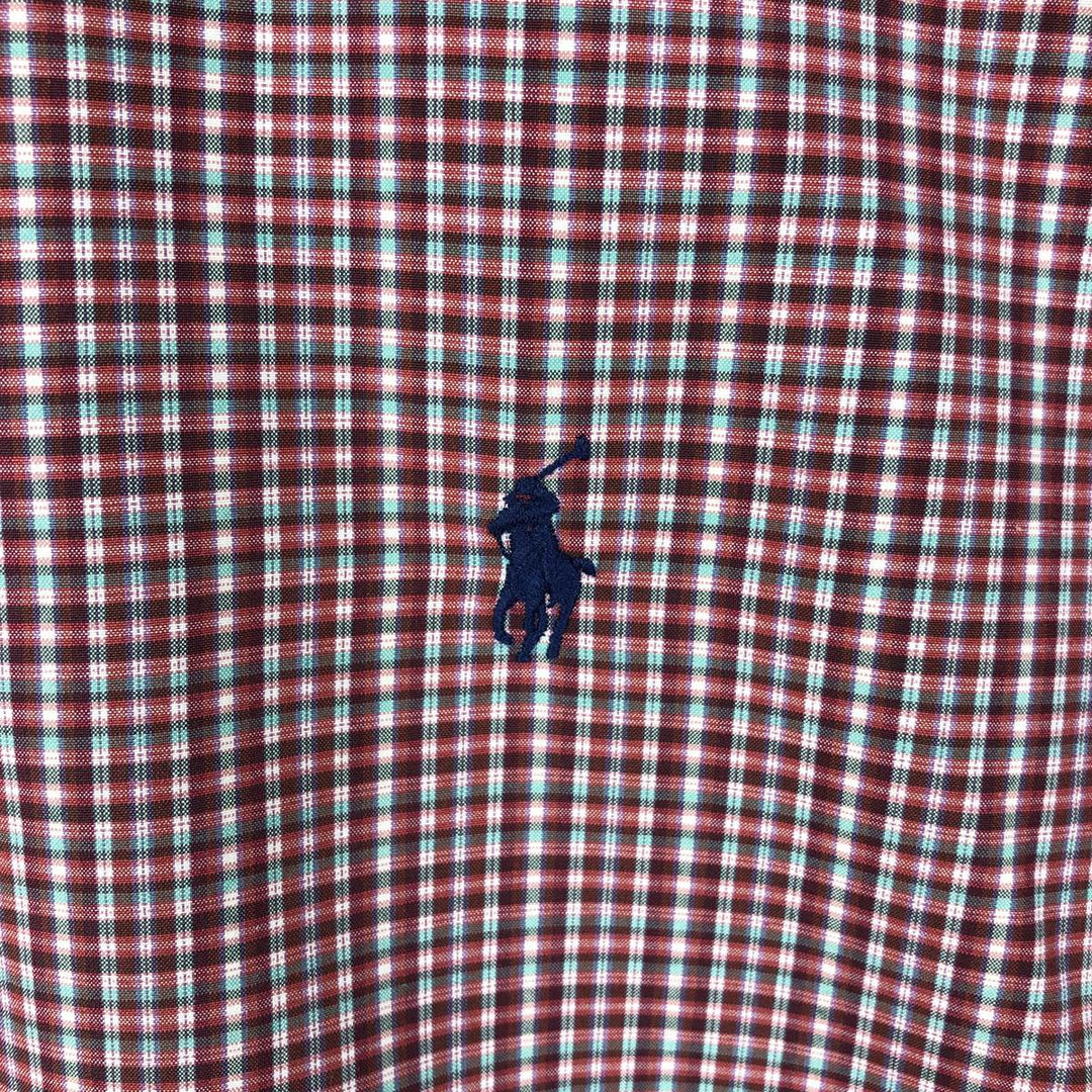 Ralph Lauren Classic Fit short sleeve button down check shirt, men's size M cotton red type Vintage Second Hand