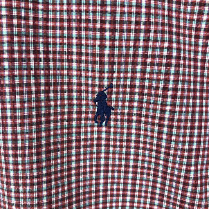 Ralph Lauren Classic Fit short sleeve button down check shirt, men's size M cotton red type Vintage Second Hand
