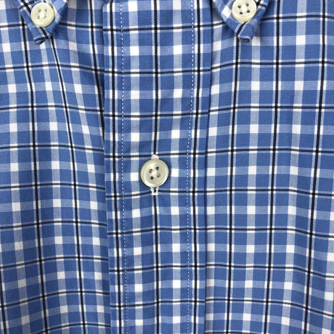 Ralph Lauren Classic Fit short sleeve button down check shirt, men's size XL cotton Blue type light blue Vintage Second Hand