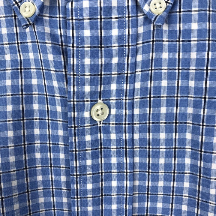 Ralph Lauren Classic Fit short sleeve button down check shirt, men's size XL cotton Blue type light blue Vintage Second Hand