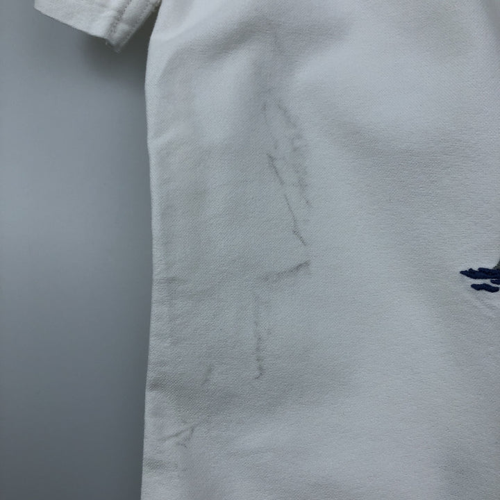 Ralph Lauren all-over print embroidered short-sleeved button-down shirt, men's size M (approx.) cotton white type Vintage Second Hand