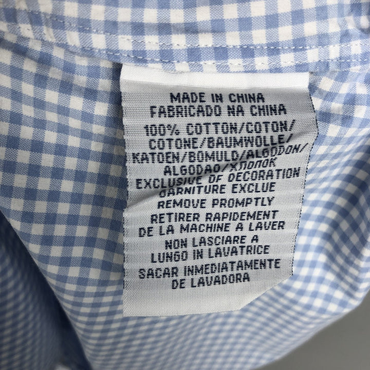 Ralph Lauren CUSTOM FIT short sleeve button down check shirt men's XL size cotton Blue type light blue Vintage Second Hand