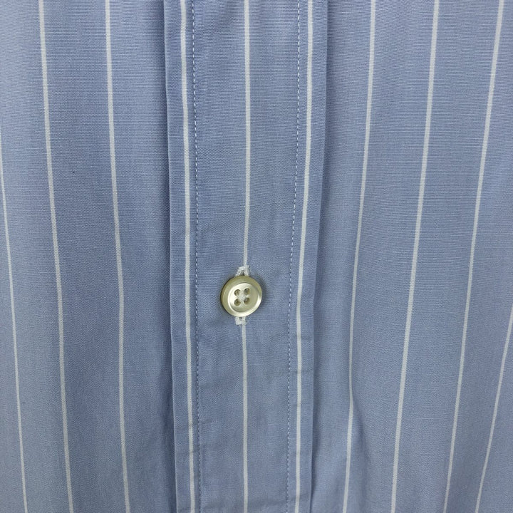 Ralph Lauren Classic Fit short sleeve button down striped shirt, men's size M cotton Blue type light blue Vintage Second Hand