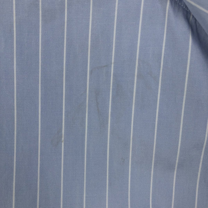 Ralph Lauren Classic Fit short sleeve button down striped shirt, men's size M cotton Blue type light blue Vintage Second Hand